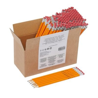 Basics Woodcased #2 Pencils, Pre-sharpened, HB Lead - Box of 150, Bulk Box